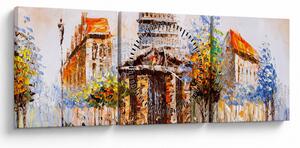 Slika - Naslikani gradski spomenik (sa satom) (90x30 cm)
