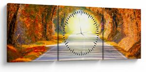 Slika -Prolaz od krošnja stabala (sa satom) (90x30 cm)