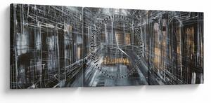 Slika interijera stare zgrade (sa satom) (90x30 cm)