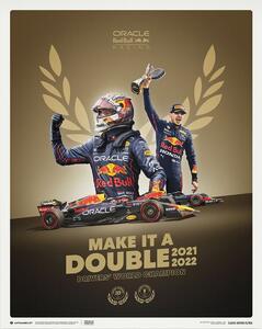 Umjetnički tisak Max Verstappen - Make It A Double - 2022 F1® World Drivers' Champion, Automobilist