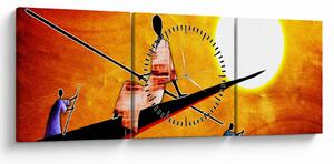 Slika drevne antičke slike (sa satom) (90x30 cm)