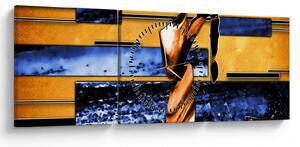Slika apstraktne slike (sa satom) (90x30 cm)