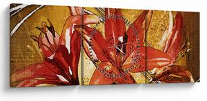 Slika cvjetova ljiljana (sa satom) (90x30 cm)
