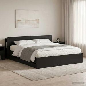 Okvir kreveta s pohranom Crna 180 x 200 cm Konstruirano drvo - Crna / 180 x 200 cm
