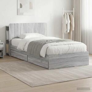 Okvir kreveta s pohranom s ladicama Siva Sonoma 75 x 190 cm - Siva / 75 x 190 cm