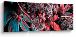 Apstraktna slika egzotičnog cvijeća (sa satom) (90x30 cm)