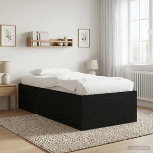 Okvir kreveta za pod Crni hrast 80 x 200 cm Konstruirano drvo - Crna / 80 x 200 cm