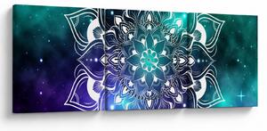 Slika apstrakcije (sa satom) (90x30 cm)
