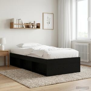 Okvir kreveta s pohranom s policom Crni hrast 80 x 200 cm - Crna / 80 x 200 cm