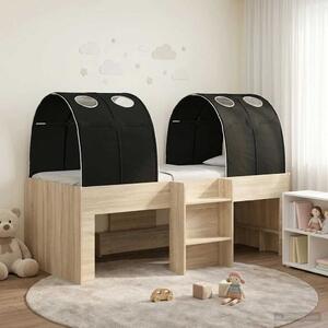 Krevet s Tunnels 3 kom. Sonoma i Crna Konstruirano drvo - Smeđa / 193 x 96,1 x 68,5 cm