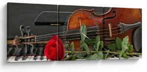 Slika - Sjećanje na glazbenika (sa satom) (90x30 cm)