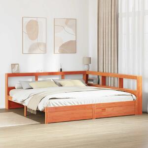Krevet s policama s uzglavljem 2 pcs Vosak smeđa 200 x 200 cm - Smeđa / 200 x 200 cm