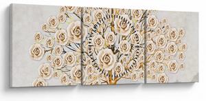 Slika cvijetnog stabla (sa satom) (90x30 cm)
