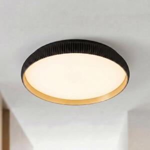 Lindby Jovian LED stropna svjetiljka, crna, Ø 40 cm, CCT, prigušiva, prigušiva, Crno, Dnevni boravak/blagovaonica, Plastika