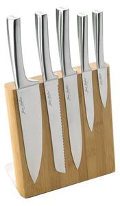 Set od 5 noževa od nehrđajućeg čelika s magnetnim blokom od bambusa Jean Dubost Meteor Bamboo
