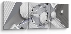 Geometrijska apstraktna slika (sa satom) (90x30 cm)