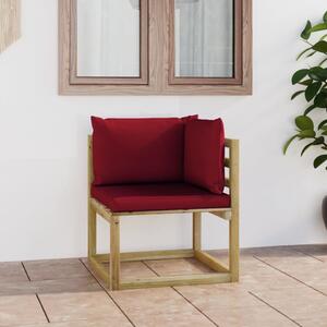 VidaXL Vrtna kutna sofa s jastucima od zeleno impregnirane borovine