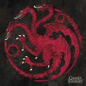 Umjetnički plakat Game of Thrones - Targaryen sigil, (40 x 40 cm)