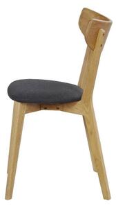 Smeđa blagovaonska stolica od hrasta s tamnosivim sjedalom Rowico Ami