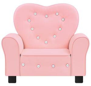 VidaXL Dječja sofa od umjetne kože ružičasta