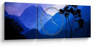 Slika - Noćno nebo u Nepalu (sa satom) (90x30 cm)