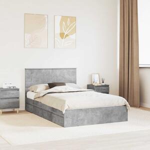 Krevet s od storage s uzglavljem Betonski sivi 135 x 190 cm - Siva / 135 x 190 cm