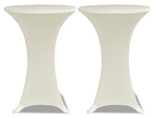VidaXL Krem rastežljiv stolnjak za stolove Ø60 2 kom