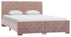 VidaXL Okvir za krevet ružičasti baršunasti 140 x 200 cm