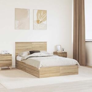 Krevet s od storage Sonoma hrast 135 x 190 cm Konstruirano drvo - Smeđa / 135 x 190 cm