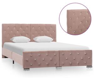 VidaXL Okvir za krevet ružičasti baršunasti 140 x 200 cm