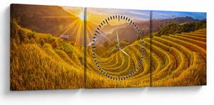 Slika - Rižine terase u Vijetnamu (sa satom) (90x30 cm)