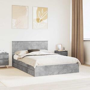 Krevet s od storage s uzglavljem Betonski sivi 150 x 200 cm - Siva / 150 x 200 cm