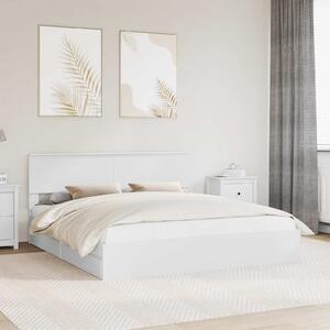Krevet s od storage Bijelo 180 x 200 cm Konstruirano drvo - Bijela / 180 x 200 cm