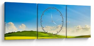 Slika - Proljetno nebo (sa satom) (90x30 cm)