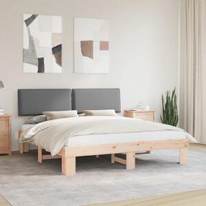 Krevetni okvir s tapiciranim uzglavljem Svijetlo siva - Svjetlosiva / 75 x 190 cm