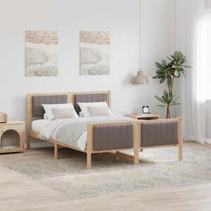 Okvir kreveta Smeđa i taupe 140 x 190 cm Masivna borovina - Smeđa / 140 x 190 cm