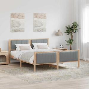 Okvir kreveta s uzglavljem Smeđa i svijetlo siva 150 x 200 cm - Smeđa / 150 x 200 cm