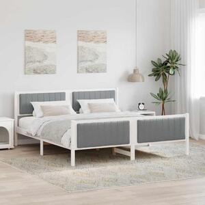 Okvir kreveta s uzglavljem Bijela i svijetlosiva 180 x 200 cm - Bijela / 180 x 200 cm