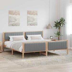 Okvir kreveta s uzglavljem Smeđa i svijetlo siva 200 x 200 cm - Smeđa / 200 x 200 cm