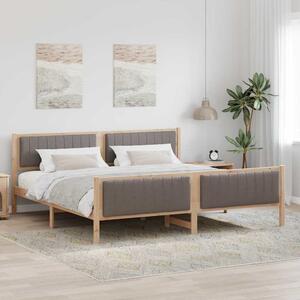 Okvir kreveta Smeđa i taupe 200 x 200 cm Masivna borovina - Smeđa / 200 x 200 cm