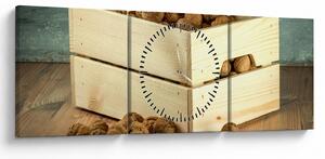 Slika - Jesenska mrtva priroda s orasima (sa satom) (90x30 cm)