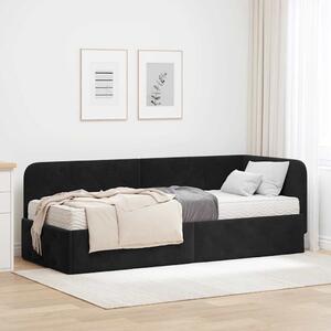 Kutni okvir kreveta Crna 80 x 200 cm Baršun - Crna / 80 x 200 cm