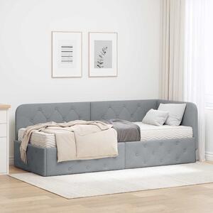 Kutni okvir kreveta Svijetlo siva 80 x 200 cm tkanina - Svjetlosiva / 80 x 200 cm