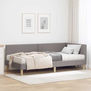 Kutni krevetni okvir s madracem Ostalo 2 pcs Sivo-smeđa tkanina - Smeđesiva / 80 x 200 cm