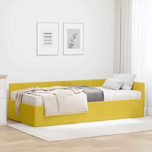 Kutni krevetni okvir s madracem Ostalo 2 pcs Žuta Baršun - Žuta / 80 x 200 cm