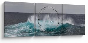 Slika - Valovi u oceanu (sa satom) (90x30 cm)