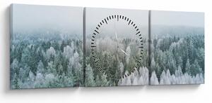 Slika - Snježni šumski vrhovi (sa satom) (90x30 cm)