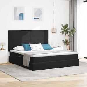 Krevet s od storage s uzglavljem Crna 180 x 200 cm Baršun - Crna / 180 x 200 cm
