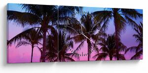 Slika - Palme u Miamiju (sa satom) (90x30 cm)