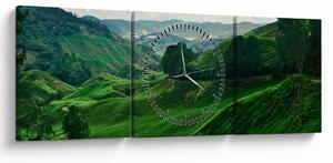 Slika - Plantaže čaja u Maleziji (sa satom) (90x30 cm)